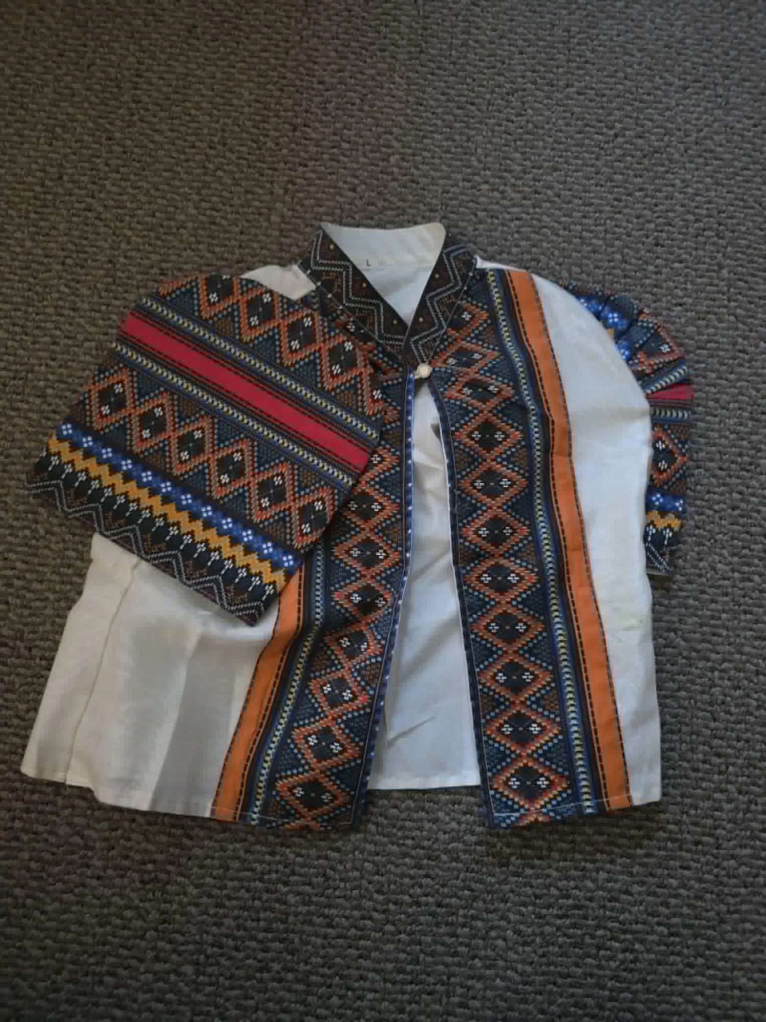 Women's Boho Geometric Print Blouse – Colorful Statement Top, Philippine Size L — photo 2