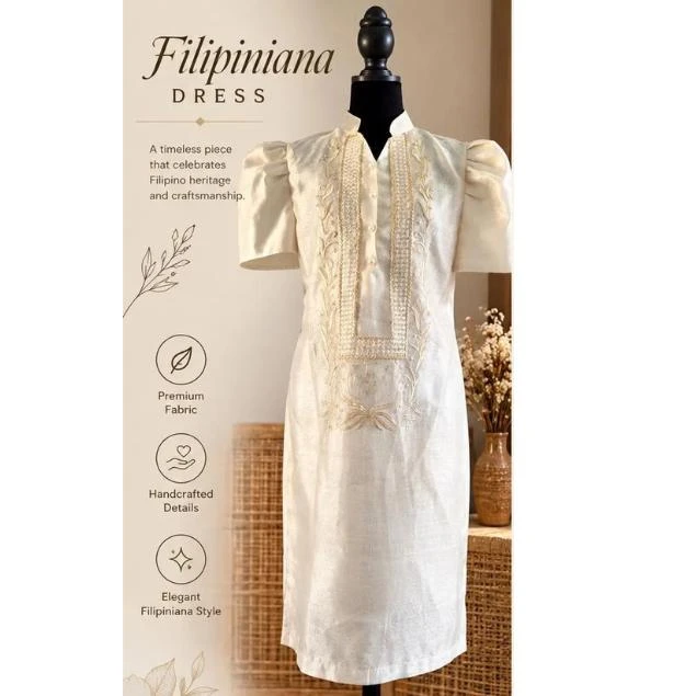 Black Barong Tagalog, Men's Long-Sleeve Traditional Filipino Formal Shirt with Gold Embroidery, XL