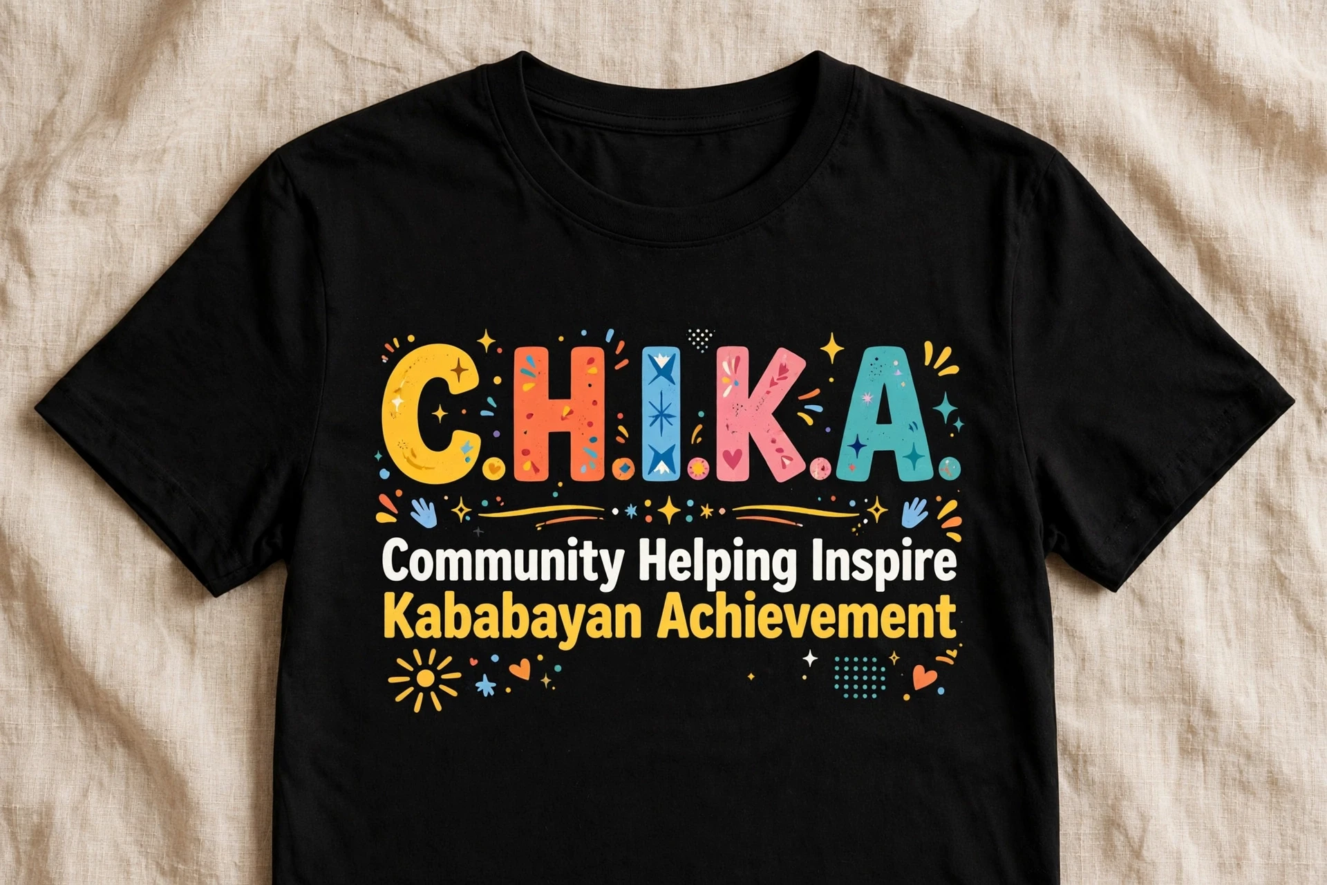 C.H.I.K.A. Community Helping Inspire Kababayan Achievement Filipino pride t-shirt mockup