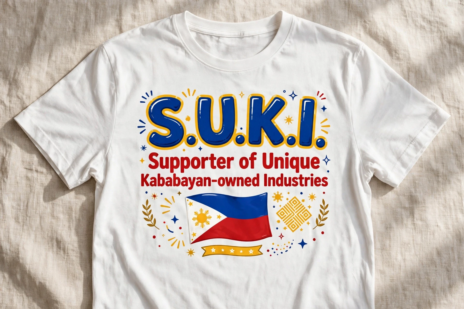 S.U.K.I. Supporter of Unique Kababayan-owned Industries funny Filipino t-shirt mockup