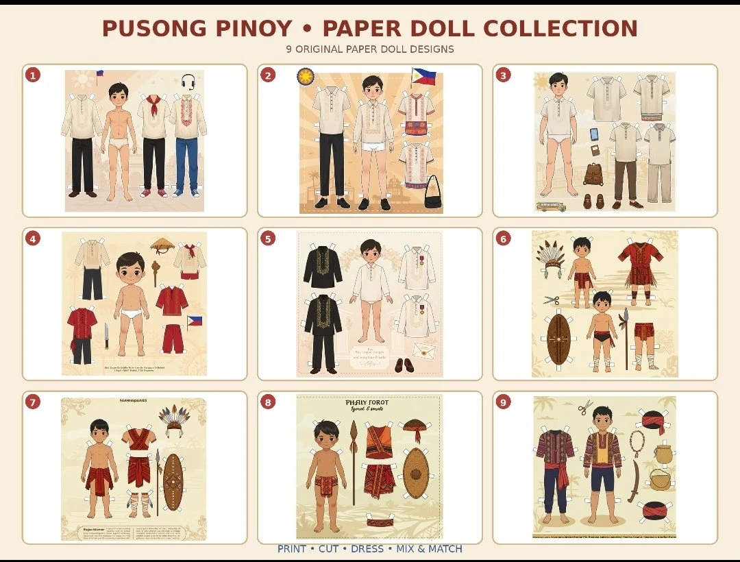 Pusong Pinoy Paper Dolls Collection – Boy (9 Designs) — photo 2